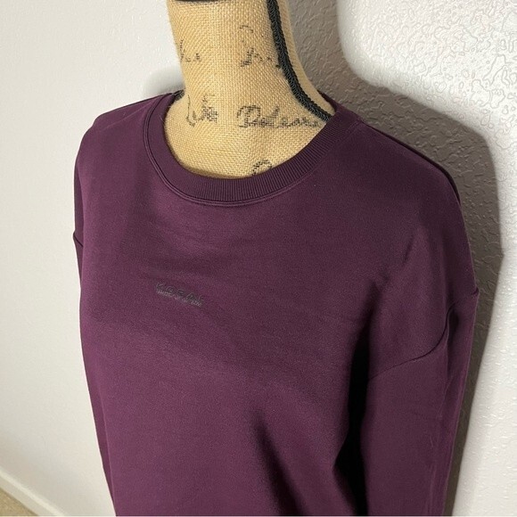 NWOT Koral Purple Size S Levi Crewneck Pullover Terry Sweatshirt Relaxed Gym - Picture 2 of 7